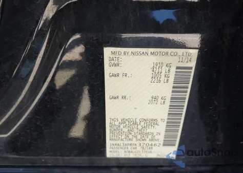 2015 Nissan Altima 2.5 S from USA, damaged, VIN 1N4AL3AP8FN370462